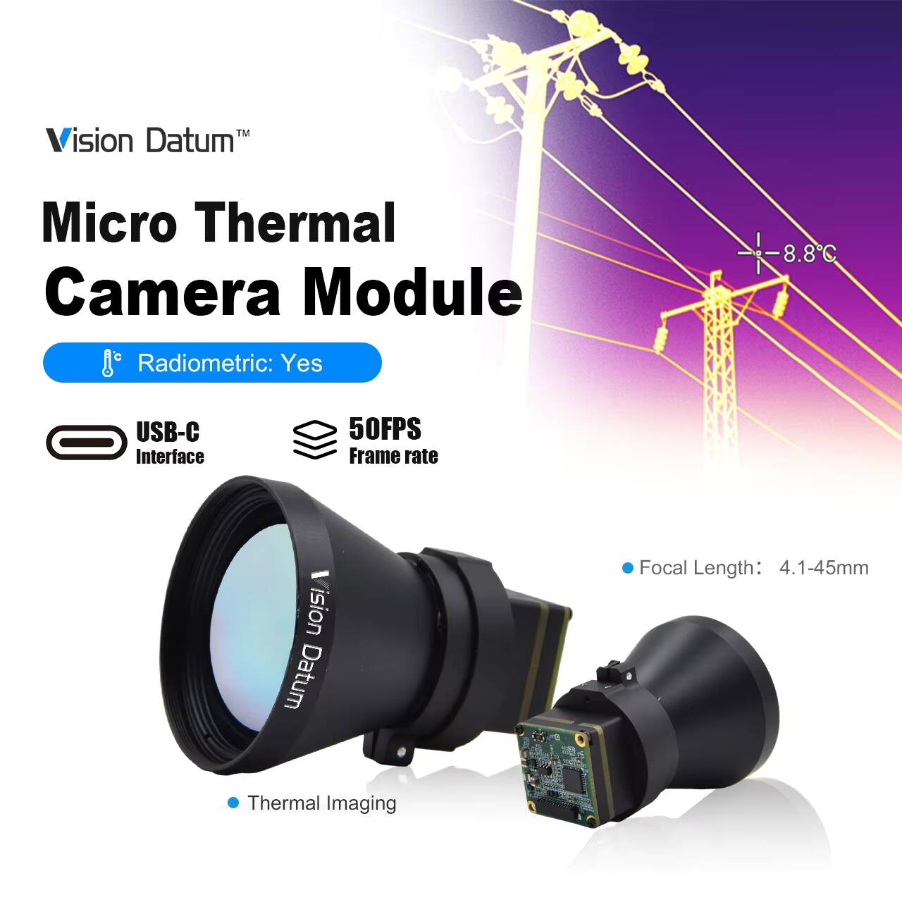 Thermal Imager Drone Gimbal - 1280X1024 LWIR 12Um Nicht gekühlter El