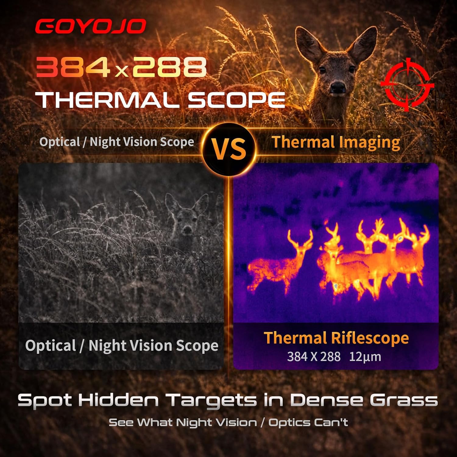 Hunting Thermal Imaging Scope - GOYOJO Wärmebildzielfernrohr 384x288 Wärmebildvisier mit 1500-1800m